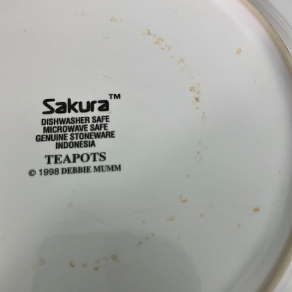 3 Sakura Salad/Bread Plates Teapots Pattern 8” Debbie Mumm 1998 - Picture 7 of 7
